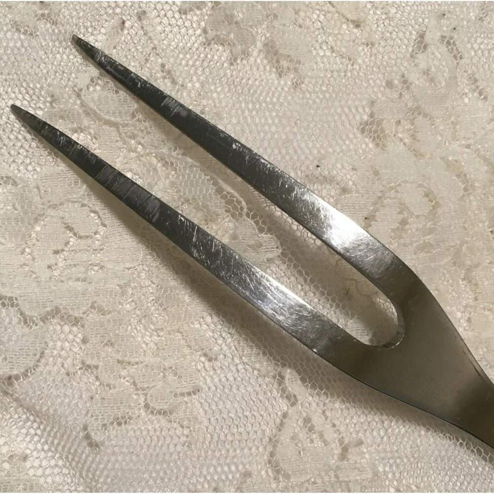 Vintage Flint Arrowhead Stainless Kitchen Utensil Meat Fork 11.75” 2 Prongs USA